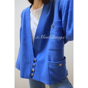 ✨Extremely Rare Vintage CHANEL CC Logo Button Wool Suit Jacket Blazer Coat